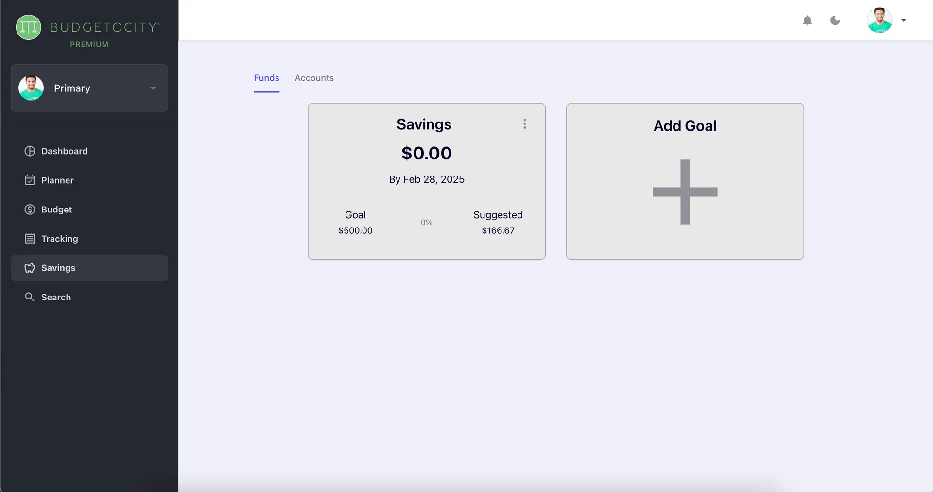 Savings Goals Feature